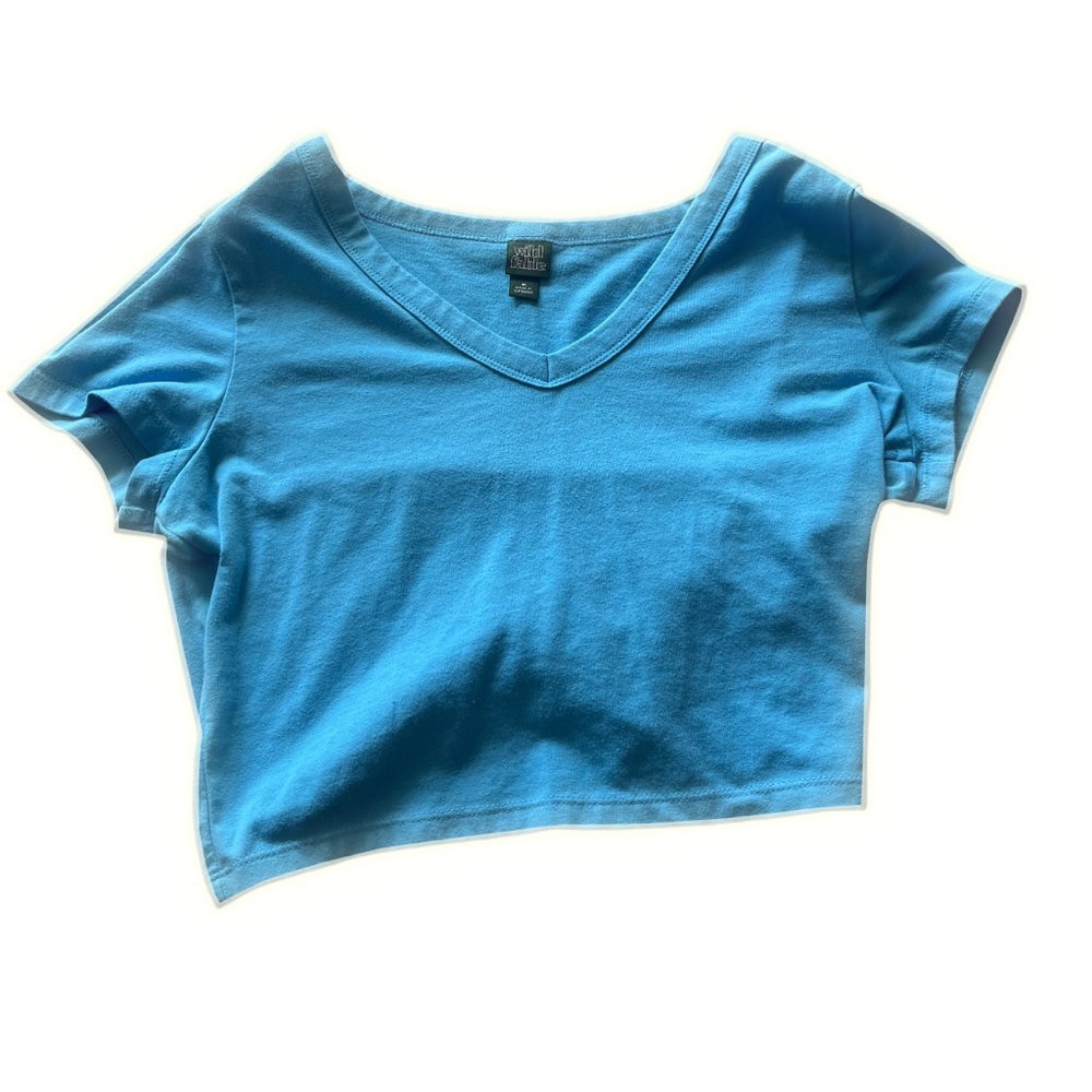 Target Blue Asymmetrical Crop Tee